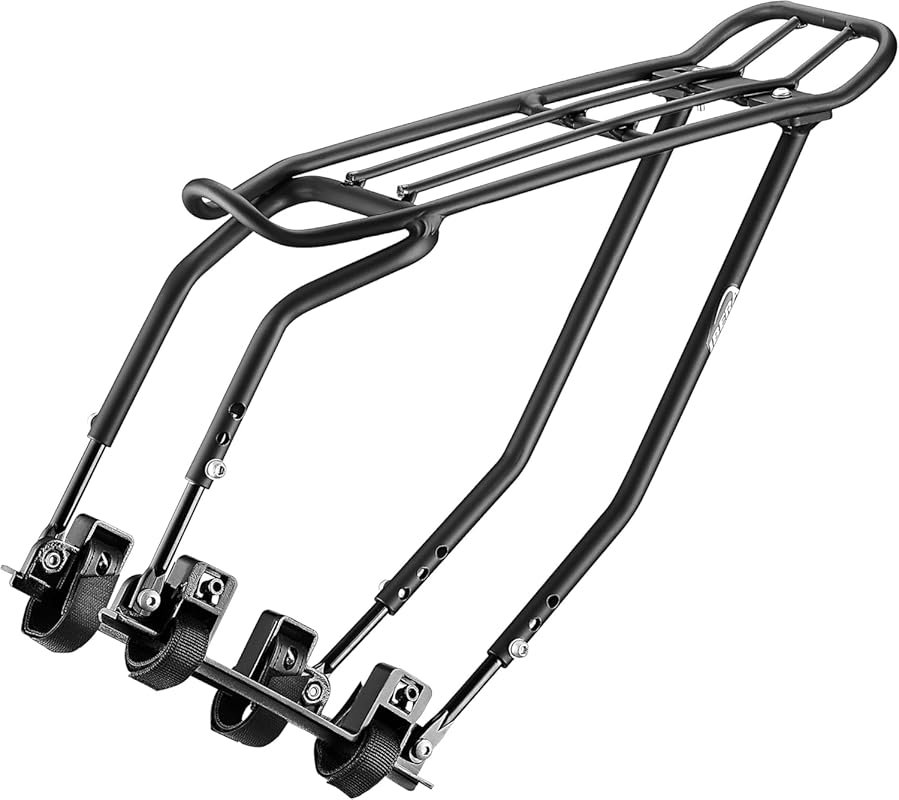 Ibera Touring Bike Rack for Disc Brakes and Fat Tires, Adjustable for 