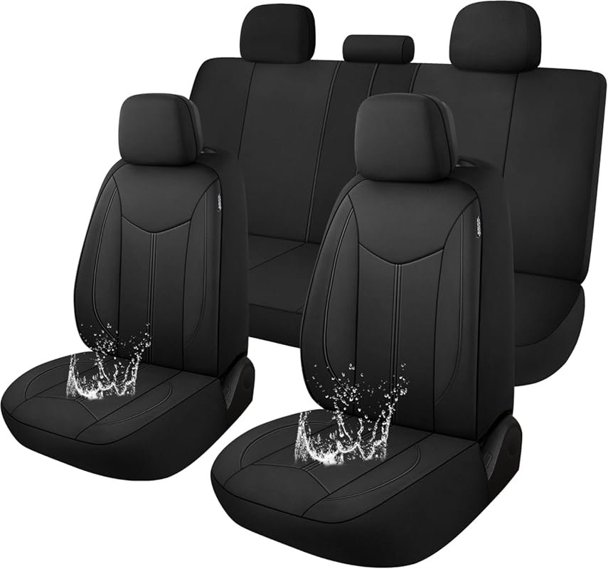 CAROMOP Universal Waterproof Neoprene Car Seat Covers Full Seats Split