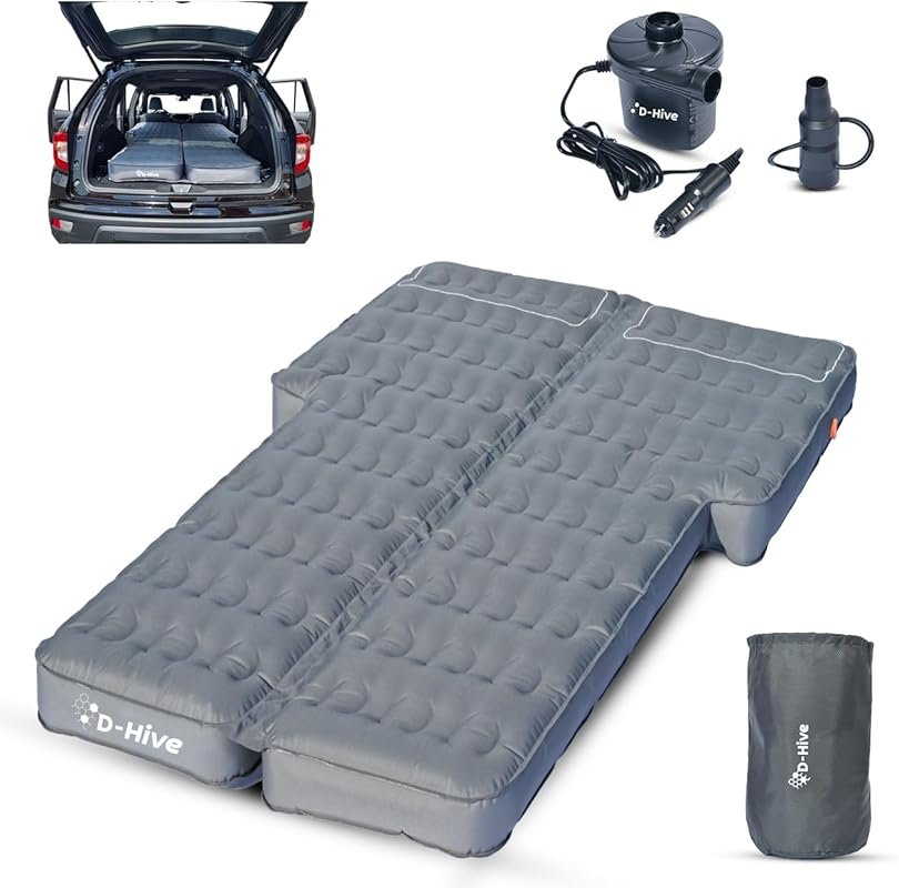 D-Hive Durable SUV Air Mattress with Electric Pump, 300D Oxford Fabric