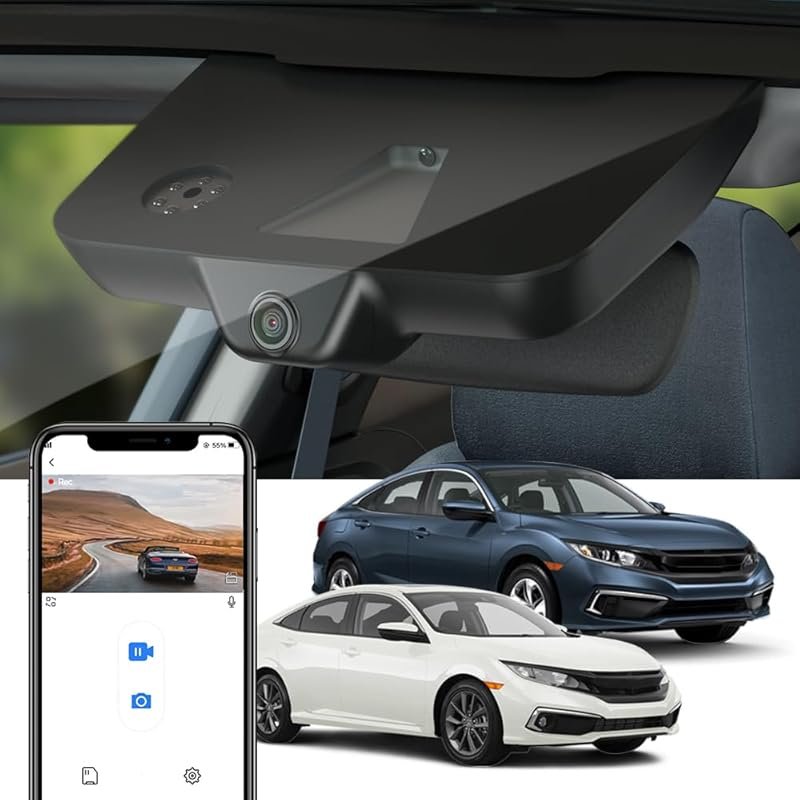 Fitcamx 4K Dash Cam for Honda Civic 2016-2021 with UHD 2160P, WiFi, Ap
