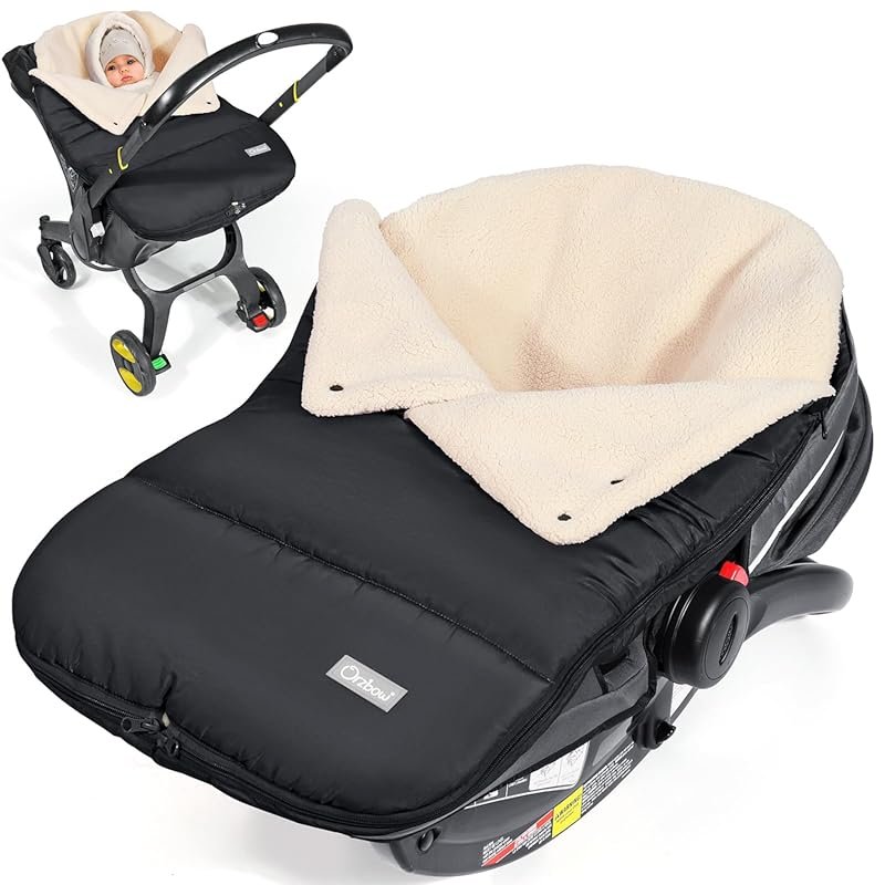 Winter Infant Car Seat Cover: Waterproof Blanket with Adjustable Colla
