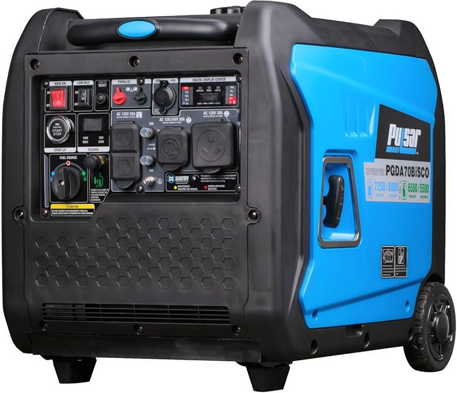 Pulsar 7,250-Watt Super Quiet Dual Fuel Inverter Generator with Remote