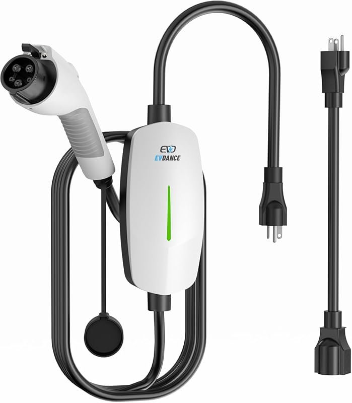 Level 1 and 2 Portable EV Charger with 25-Foot Cable for J1772 Electri
