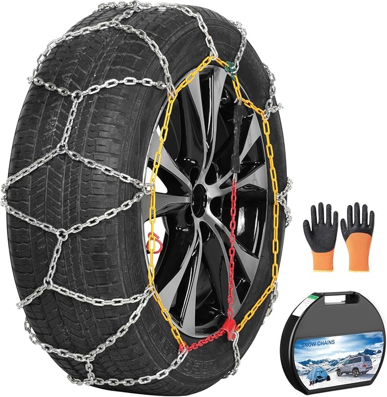 2 Packs Tire Chains Car Anti Slip Snow Chains for SUV/Truck/Car in Sno