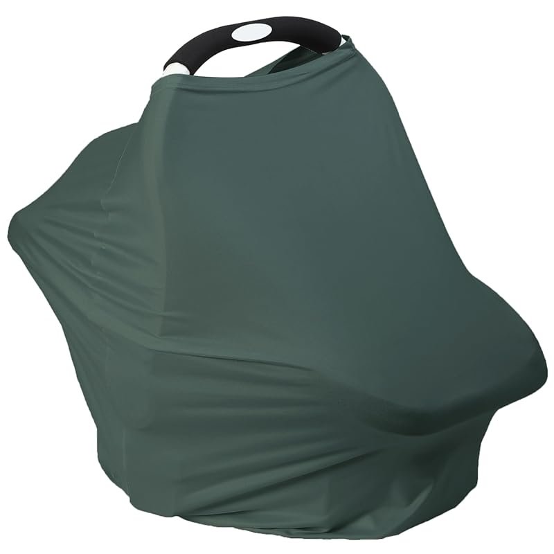 Breathable Rayon Infant Car Seat Cover and Nursing Canopy with a Stret