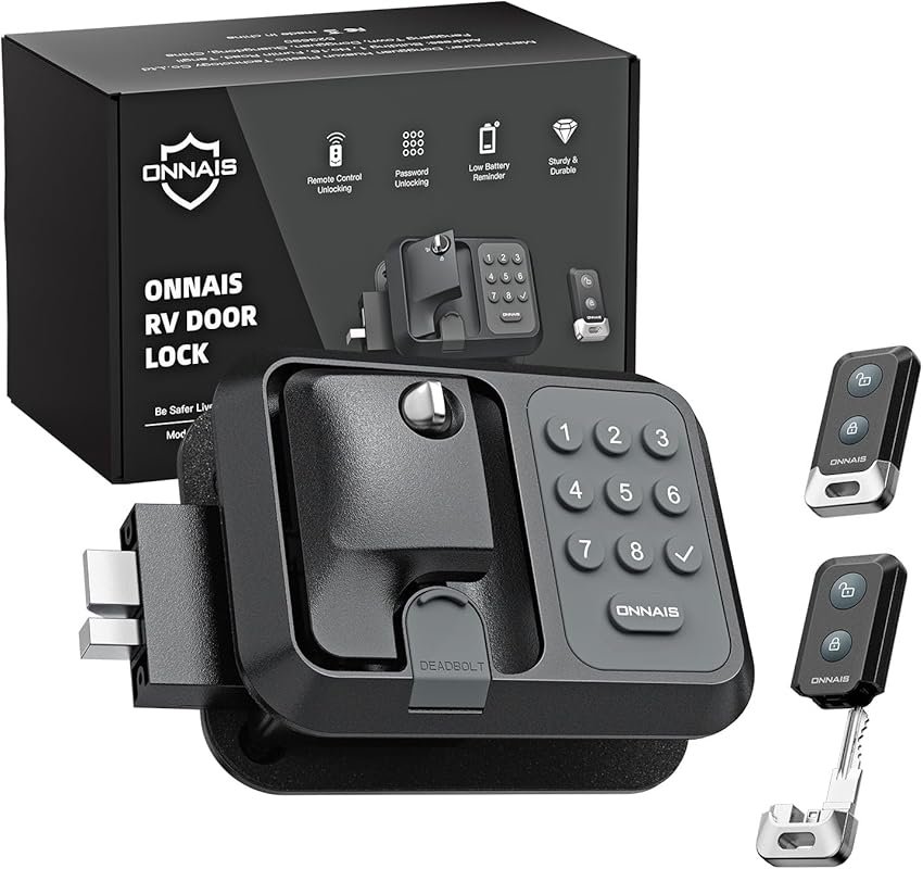 RV Keyless Entry Door Lock with Password and Remote for Campers and Trailers