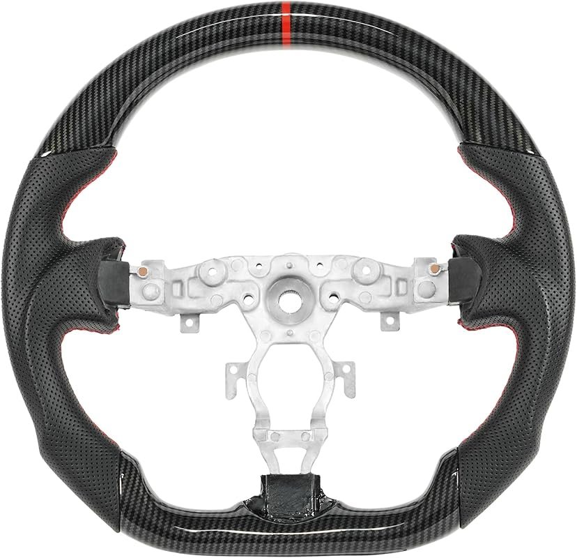 Hydro-Dip Carbon Fiber Steering Wheel with D-Shaped Flat Bottom Perfor