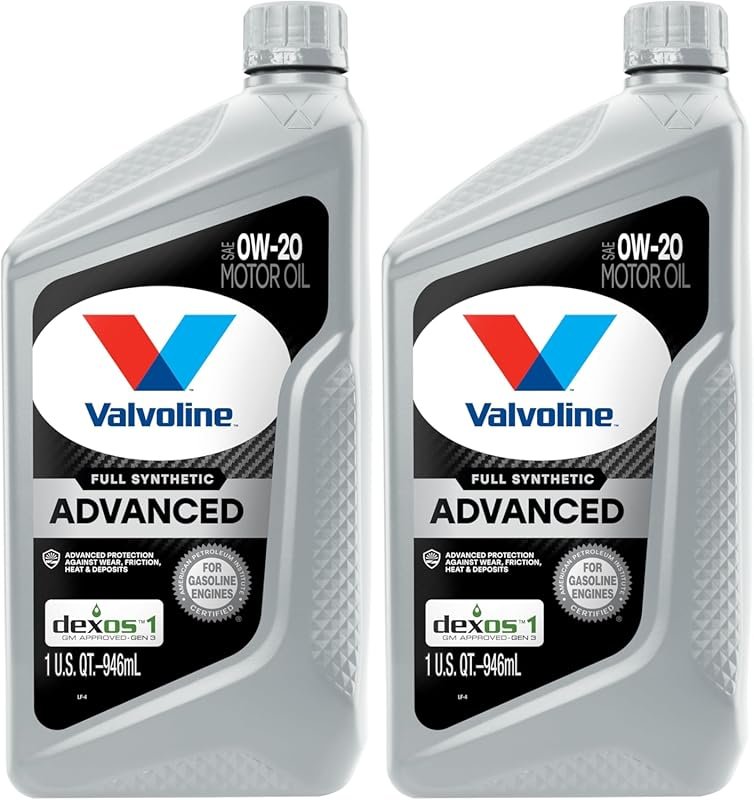 Valvoline Advanced Full Synthetic 0W-20 Motor Oil (1 Quart, Pack of 2)