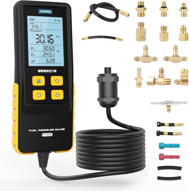AUTOOL Digital Fuel Pressure Tester Kit with 0-426 PSI Gauge for Petro