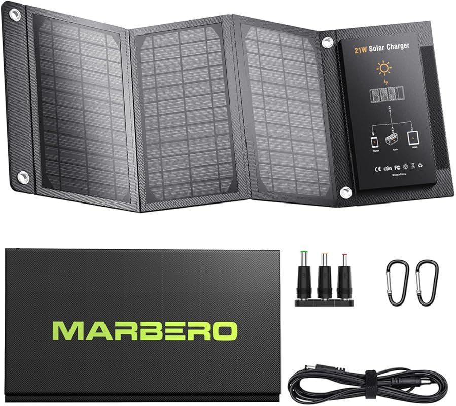 MARBERO 21W Portable Foldable Solar Charger with IP65 Waterproof and H