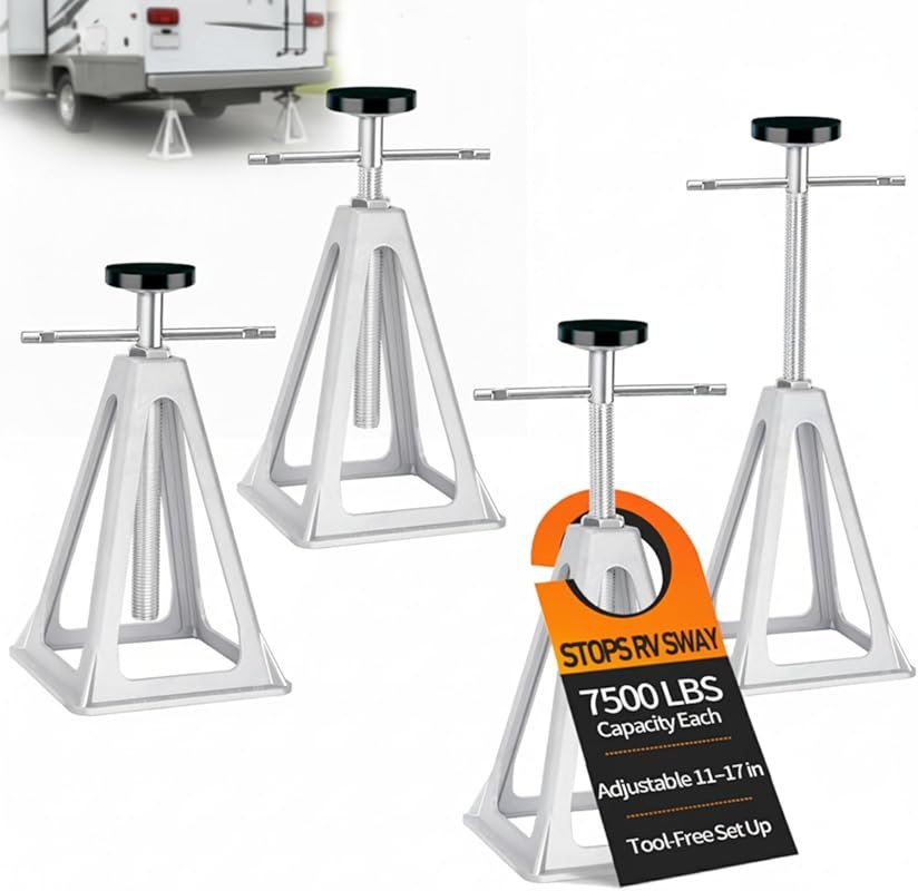 Set of 4 Aluminum RV Stabilizer Jacks with 7500 lbs Capacity for Campers