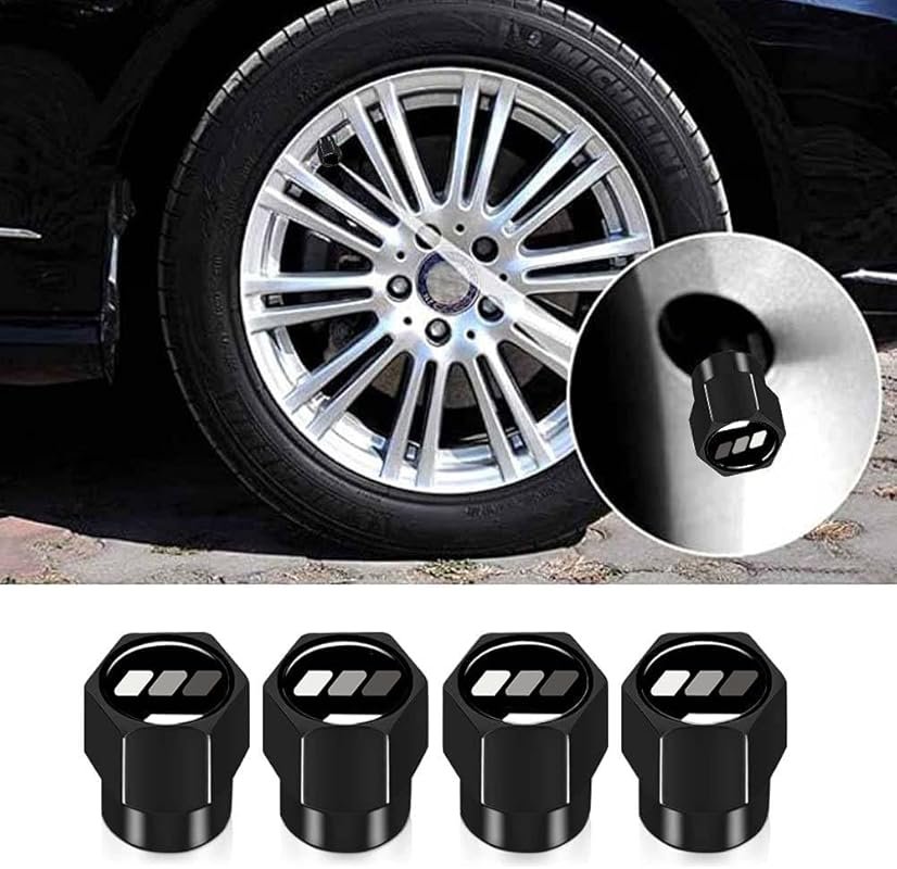 4 Aluminum Alloy Tire Valve Stem Caps in Gray-Black for Toyota 4Runner
