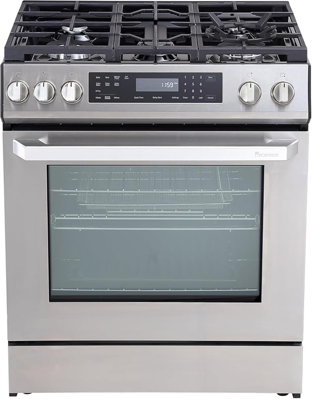 Rangaire 30-Inch Glass Touch Gas Range Oven with Stainless Steel and S