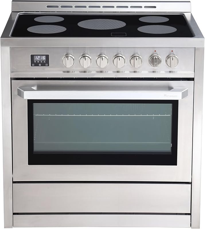 Rangaire 36-Inch Electric Range Oven with Timer, Infrared Burners, and
