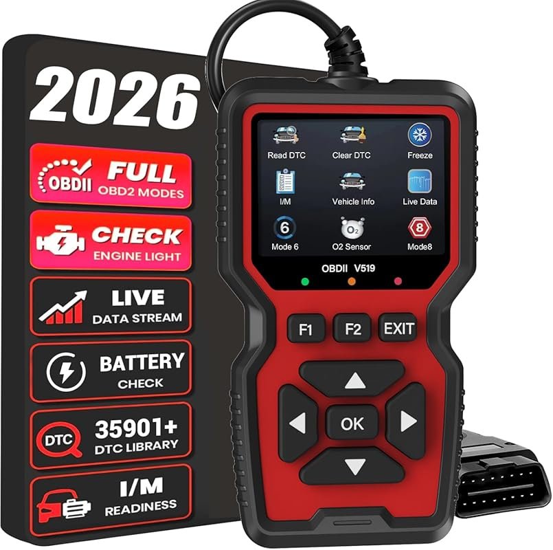 OBD2 Scanner Code Reader with Reset, Mode 6, Mode 8 and I/M Readiness
