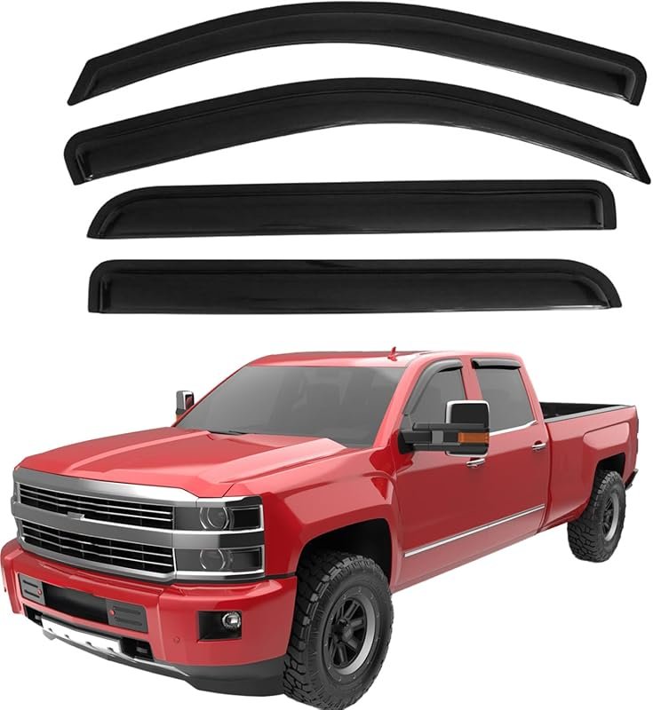 Out-channel rain guards for 2014-2018 Chevy Silverado and GMC Sierra 1