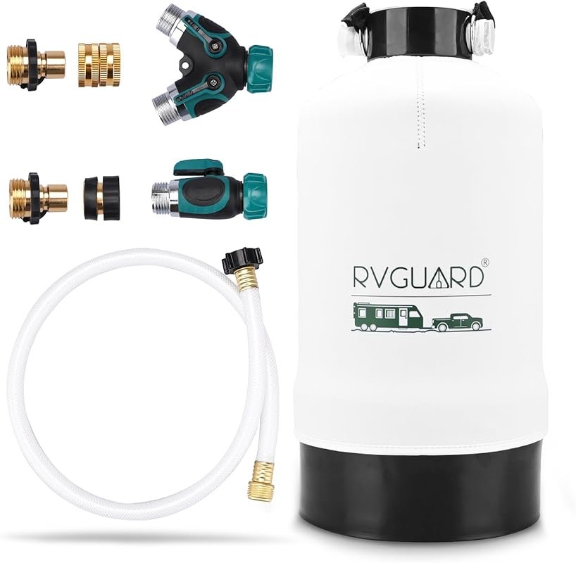 RVGUARD 16,000 Grain Portable RV Water Softener Reduces Hardness, Prot
