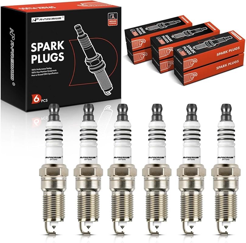 A-Premium 6-Pack Iridium Spark Plugs for Select Buick, Ford, GMC & Maz
