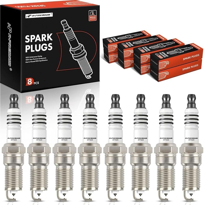 A-Premium 8-Pack Iridium Platinum Spark Plugs for Cadillac, Chevrolet,