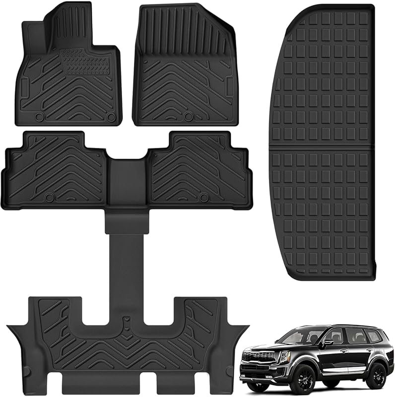 Custom Fit Floor Mats and Cargo Liner for Kia Telluride 2020–2025, Hea