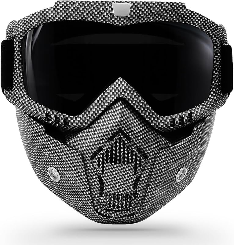 Motorcycle Goggles with Removable Face Mask – Full Face Dirt Bike ATV 