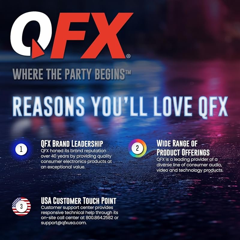 QFX BT-1965-BLU Bluetooth Retro Car Replica Speaker with FM Radio, LED