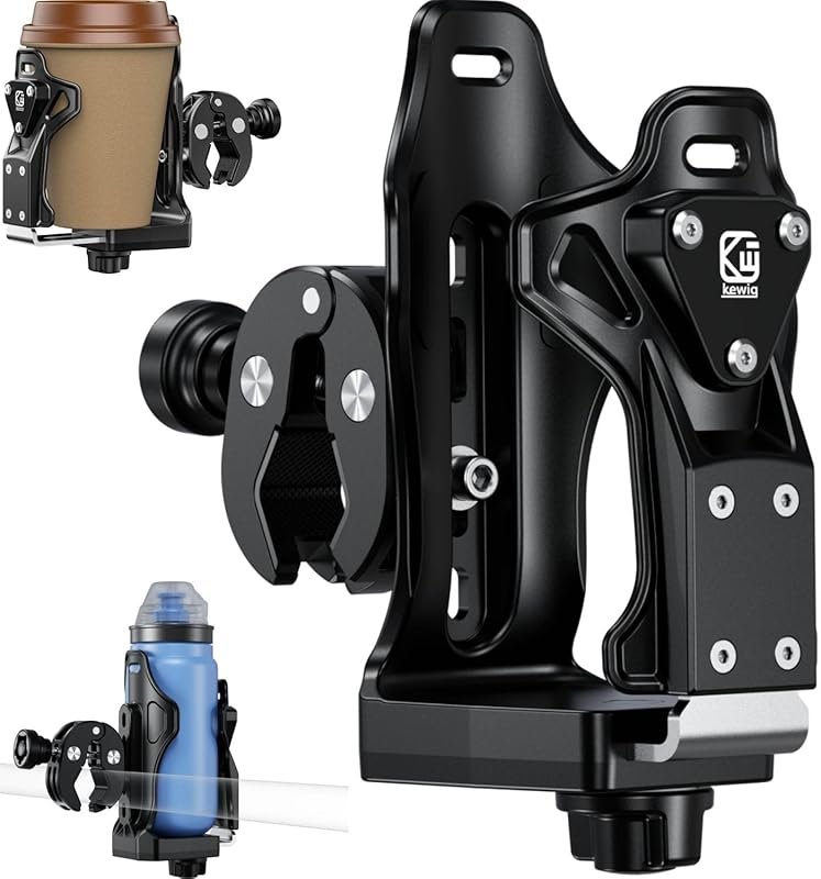 Kewig Anti-Theft Motorcycle Cup Holder, Extra Large Adjustable Fit for