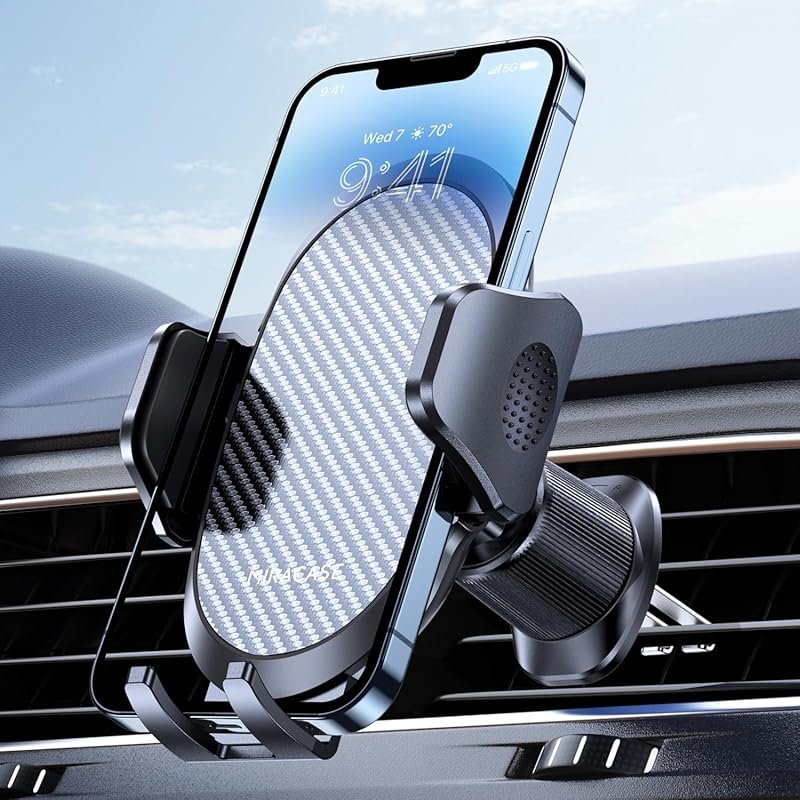 Air Vent Phone Holder for Car with Metal Clip for iPhone, Android, and
