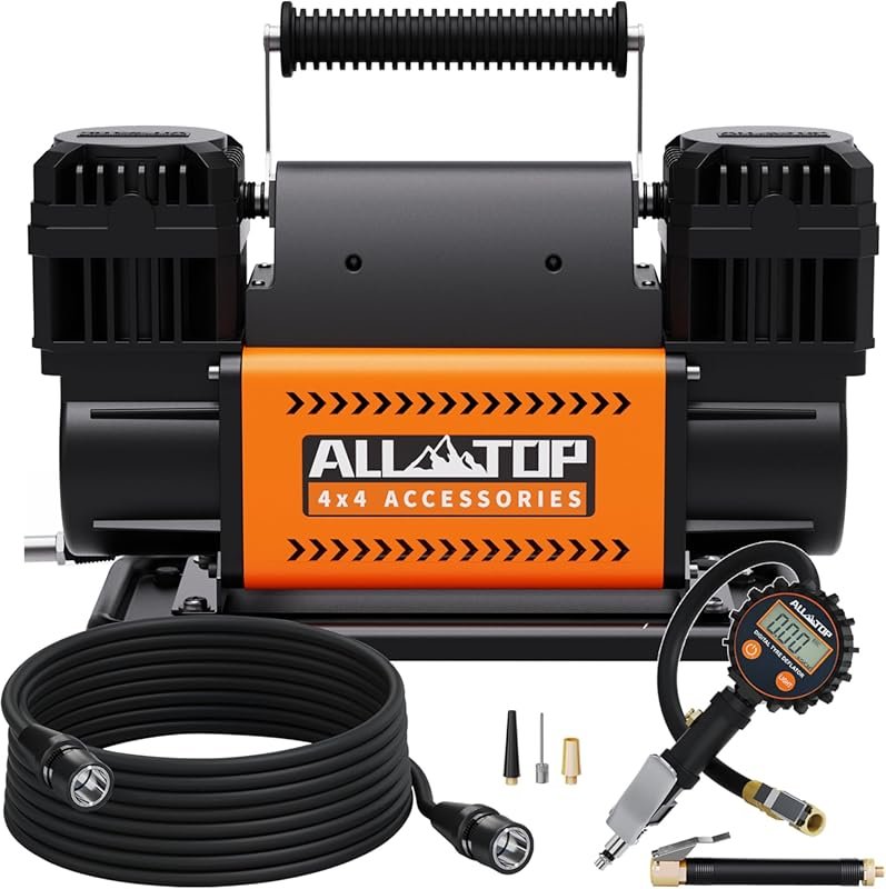 ALL-TOP Dual Cylinder 12V Air Compressor with Digital Gauge for Off-Ro