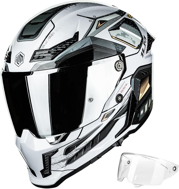 ILM Full Face Motorcycle Helmet for Adults with Dual Visor, DOT ECE Ap