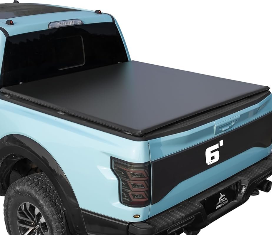 Quad-Fold Soft Tonneau Cover for Toyota Tacoma 2016-2023 6-Foot Bed, w