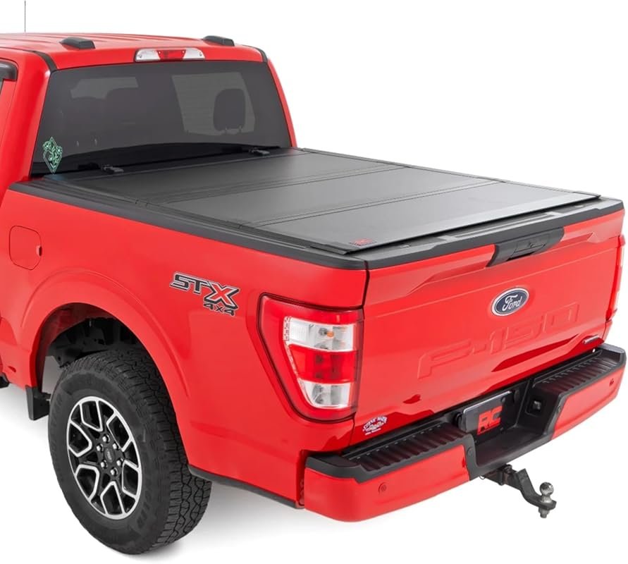 Rough Country Hard Flip-Up Aluminum Tonneau Cover for 2015-2020 Ford F