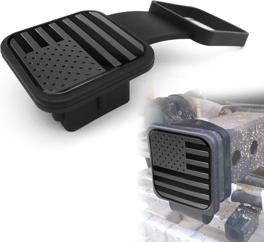 Dust-Proof 2-Inch Trailer Hitch Cover for Tow Receivers, Black