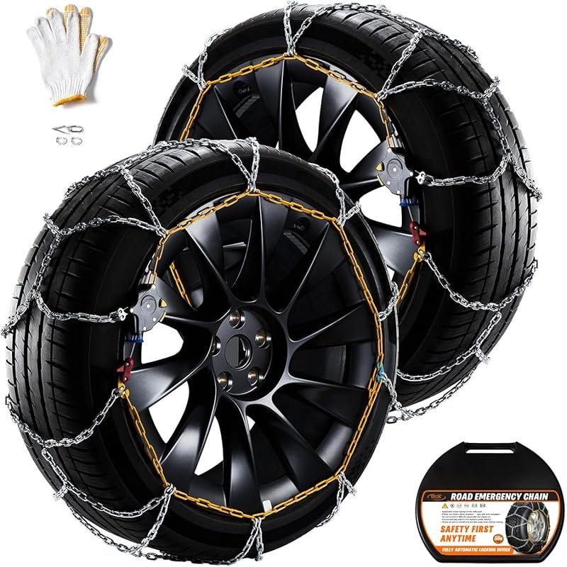DEDC Snow Chains for SUVs – Quick-Fit, Reusable Traction Chains for Te