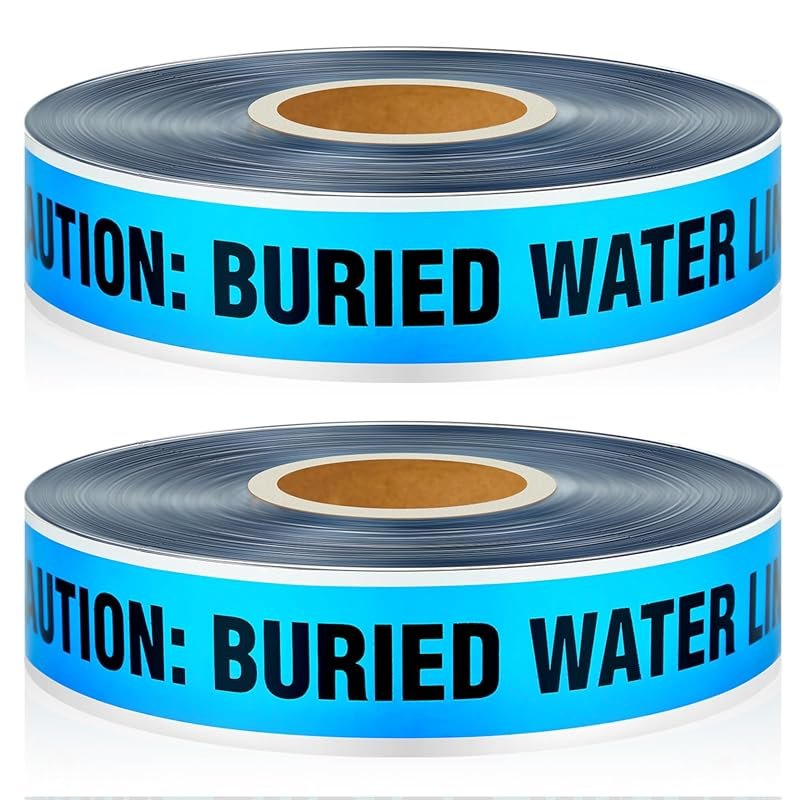 Pangda Detectable Safety Tape for Buried Water Lines: 2 Inch x 1000 Ft