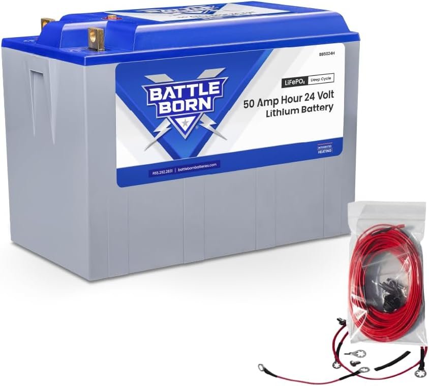 50Ah 24V Heated LiFePO4 Battery for RV, Marine, and Solar with Integra