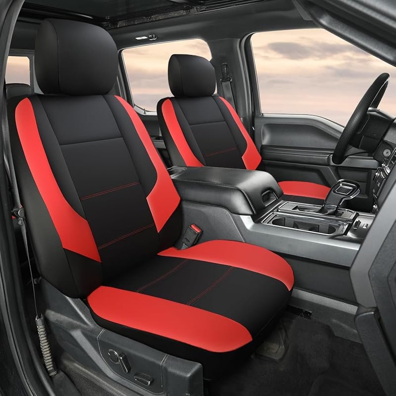 GIANT PANDA Faux Leather Bucket Seat Covers for Ford F150 F250 F350, R
