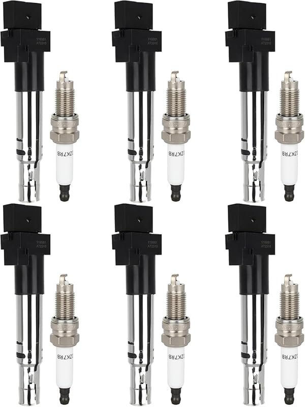 ECCPP 6 Ignition Coils with Iridium Spark Plugs for Porsche Cayenne 3.