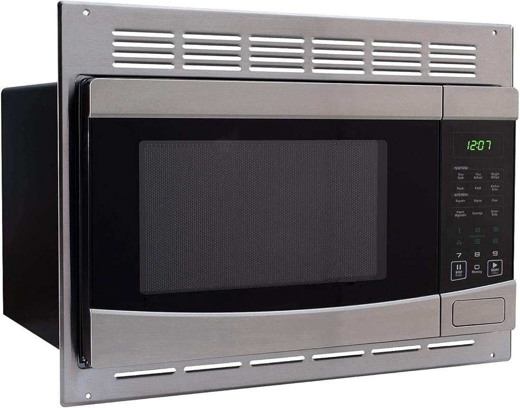 Stainless Steel RV Microwave Oven with 1.0 Cu. Ft. Capacity and Turnta