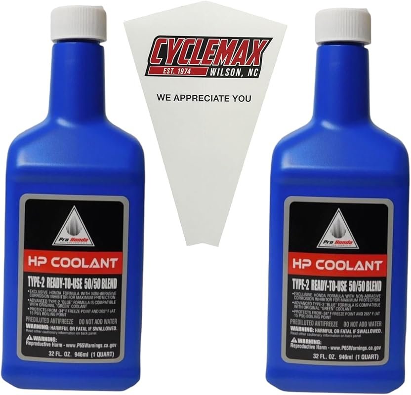 Two Pack Honda HP Coolant 50/50 Blend with Two Quarts and a Funnel Inc