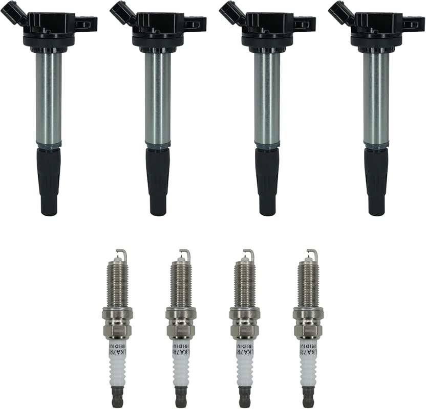 Marsram Ignition Coil Pack UF596 and Double Iridium Spark Plug 4912 fo