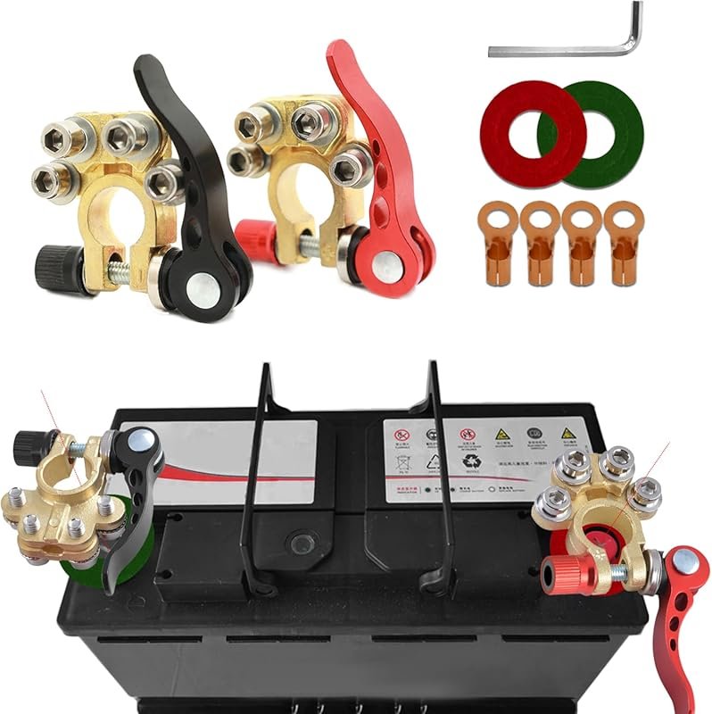 2PCS 4-Way Quick Release Battery Terminal Connectors - SAE/JIS Type A