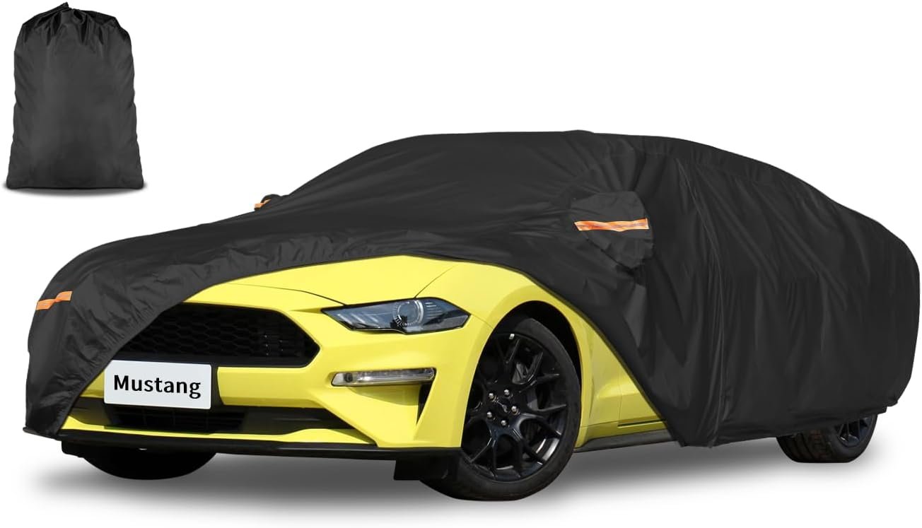 Custom-Fit Waterproof All-Weather Car Cover for Ford Mustang Made from