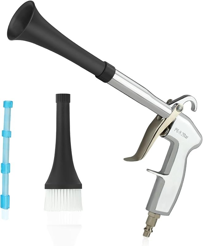 Car Cleaning Air Gun with Dual Nozzles for Interior and Upholstery Det