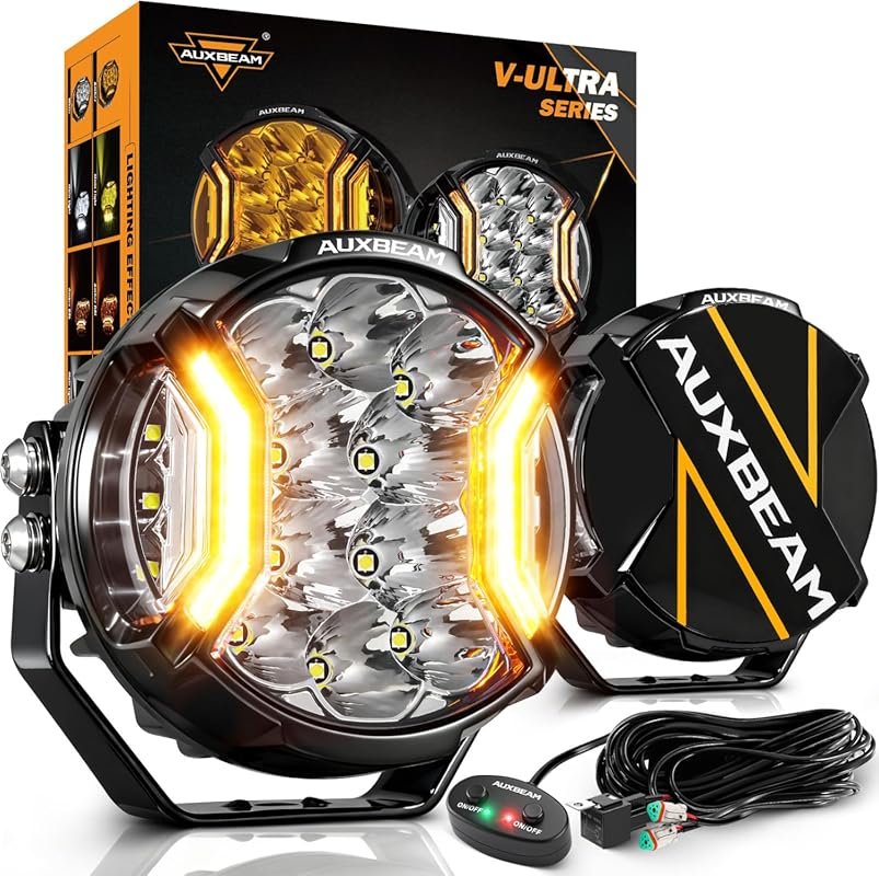 Auxbeam V-Ultra Series Side Shooter Light Bar, 5Inch 172W Round Offroa