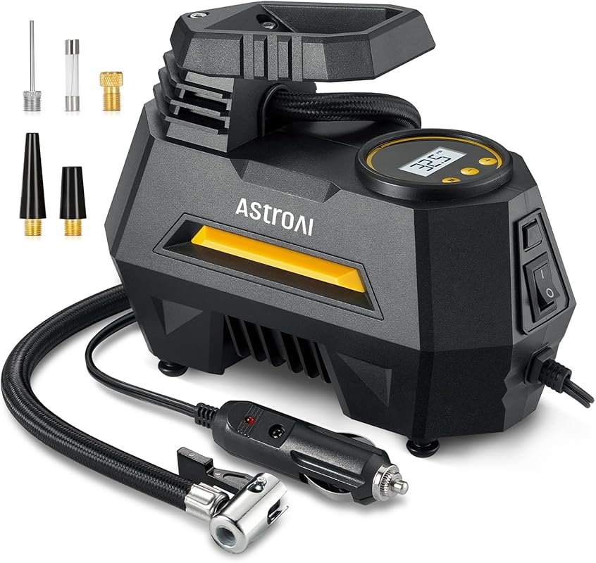 AstroAI Portable Tire Inflator with Digital Gauge, 9.8Ft Cord, LED Lig