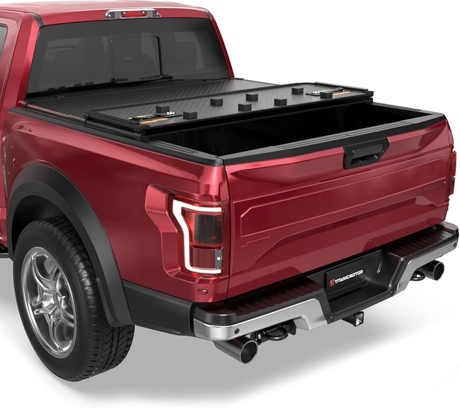 Aluminum Hard Tri-Fold Tonneau Cover for Ford Maverick (2022-2026) wit