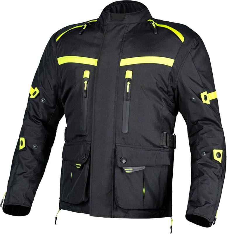 WICKED STOCK Waterproof Motorcycle Jacket with CE Level 2 Reflective A
