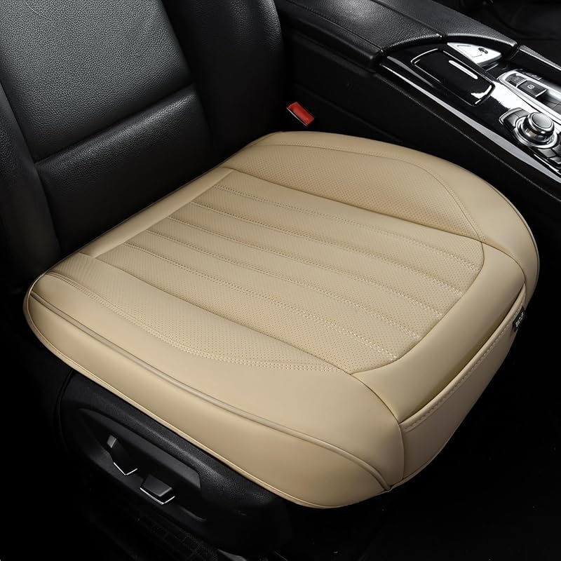 2 Pack Nappa Leather Front Seat Bottom Covers with Full Wrapping Edge