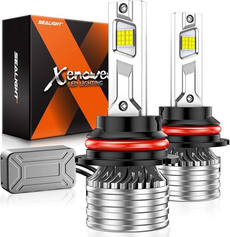 SEALIGHT 9007/HB5 Bulbs with Adjustable Lock Ring, Cooling Fan, and 70